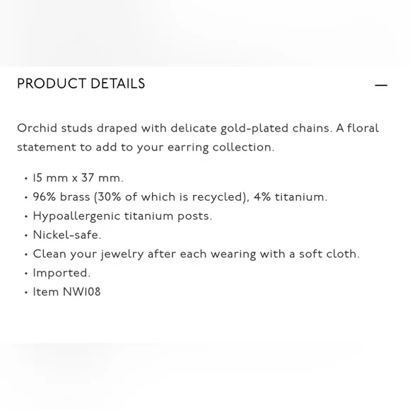 Madewell Orchid Dangle Chain Stud Earrings$42 polished bronze - Picture 3 of 5